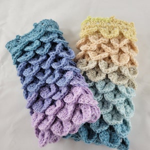Sparkle Dragon Scale Mermaid Scale Fingerless Gloves Wrist Warmers