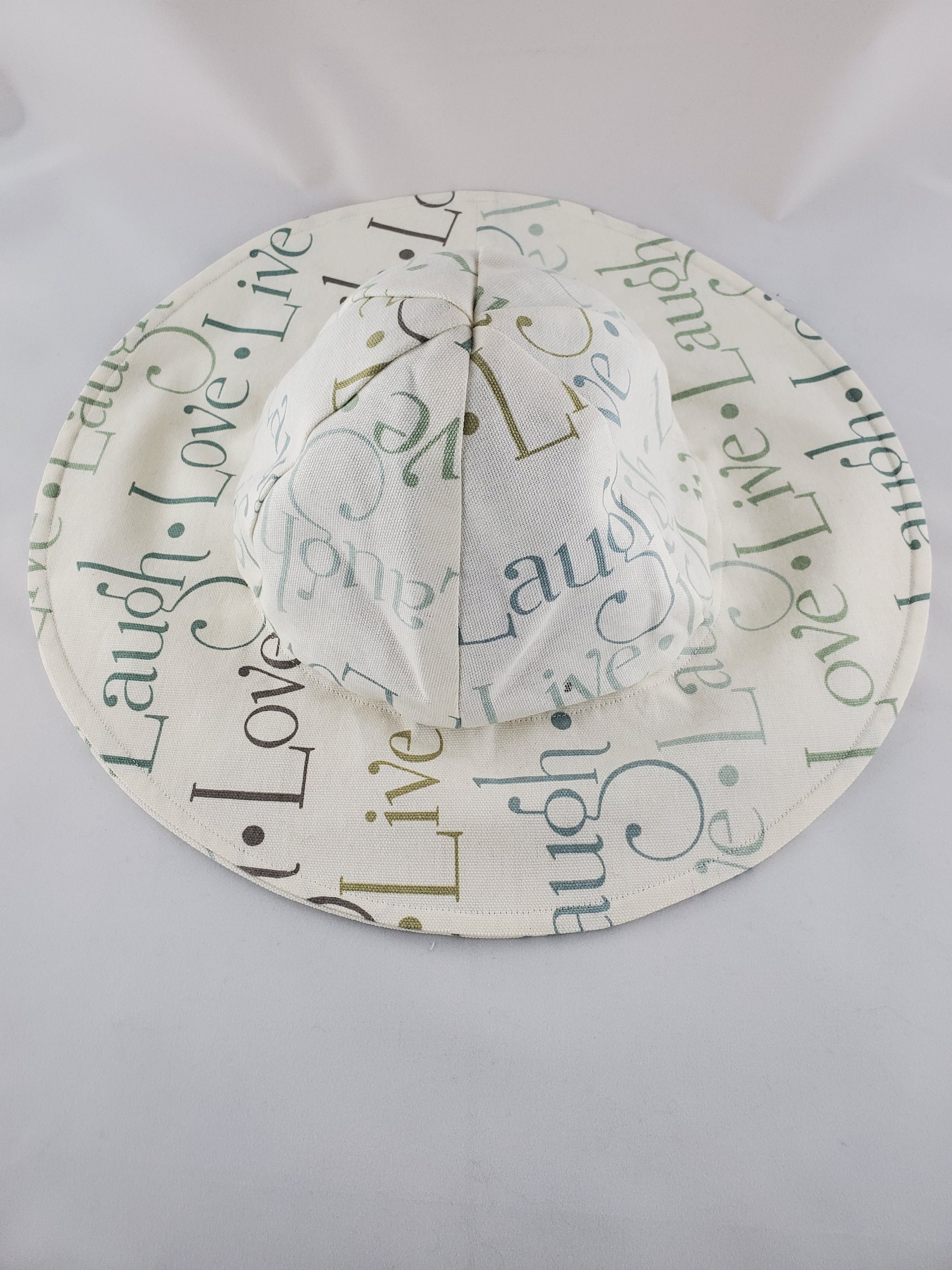 Floppy Live Laugh Love Beach Garden Sun Hat - Etsy display picture 1