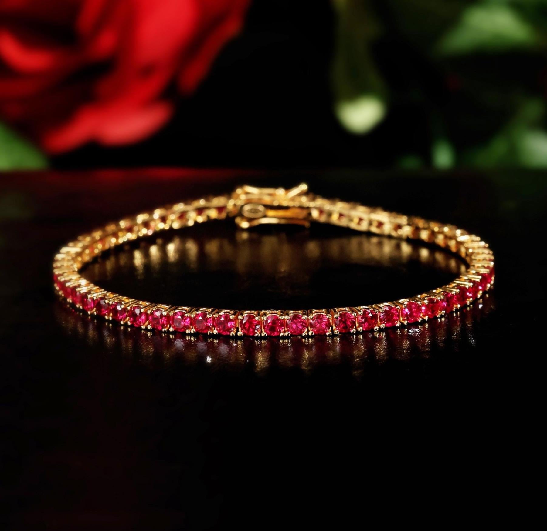 Robijn armband zilver ovaal - Heksen webshop