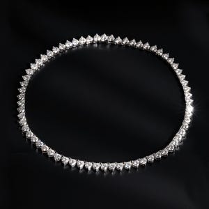 Women Moissanite Necklace,18k White Gold Plated , Tennis Moissanite Necklace, Unique Engagement Necklace, Gift For Her, Necklace For Women