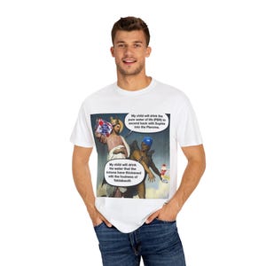 Jesus VS Devil/Demiurge Meme T-Shirt image 5