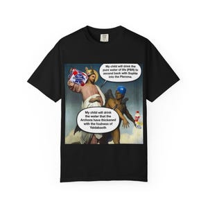 Jesus VS Devil/Demiurge Meme T-Shirt image 2