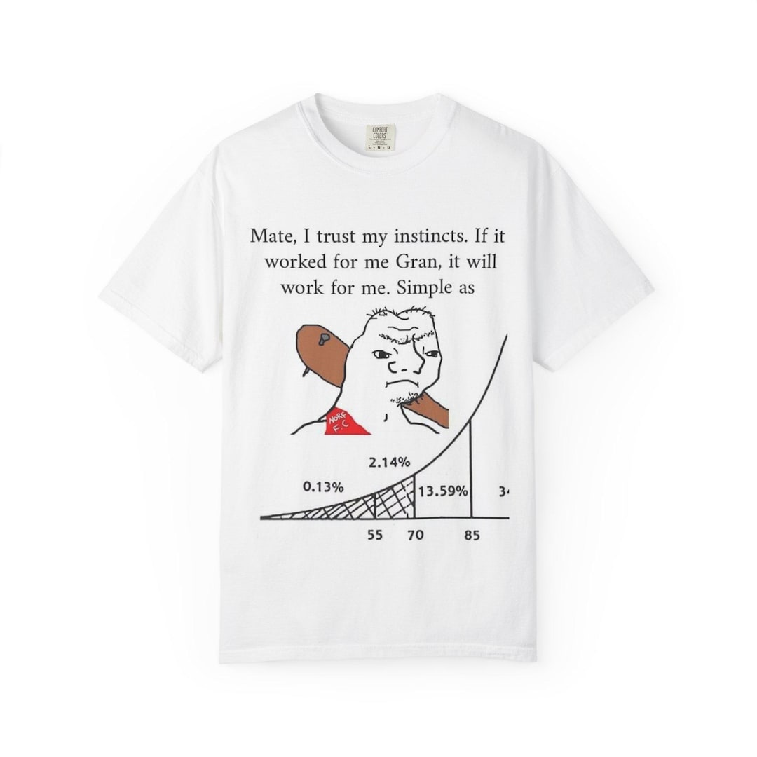 Wojak Soyjak Bell Curve Gut Instinct Meme T-shirt - Etsy