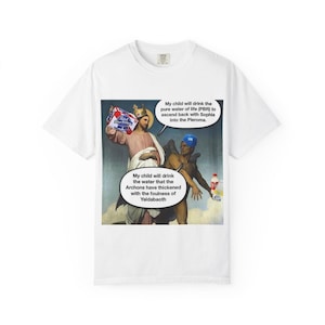 Jesus VS Devil/Demiurge Meme T-Shirt image 1