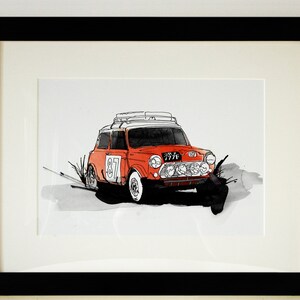 Mini Cooper Rally Car Illustration - Etsy