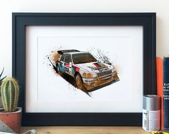 Peugeot 205 Grupo B Rally Car Illustration