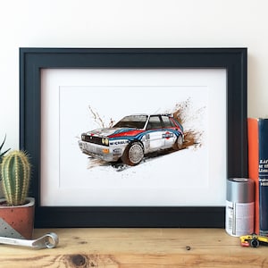 Lancia Delta Integrale Group B Rally Car Illustration image 1