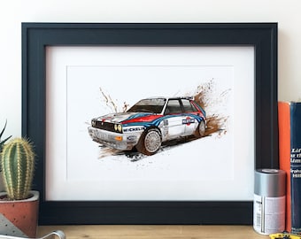 Lancia Delta Integrale Group B Rally Car Illustration