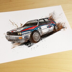 Lancia Delta Integrale Group B Rally Car Illustration image 2