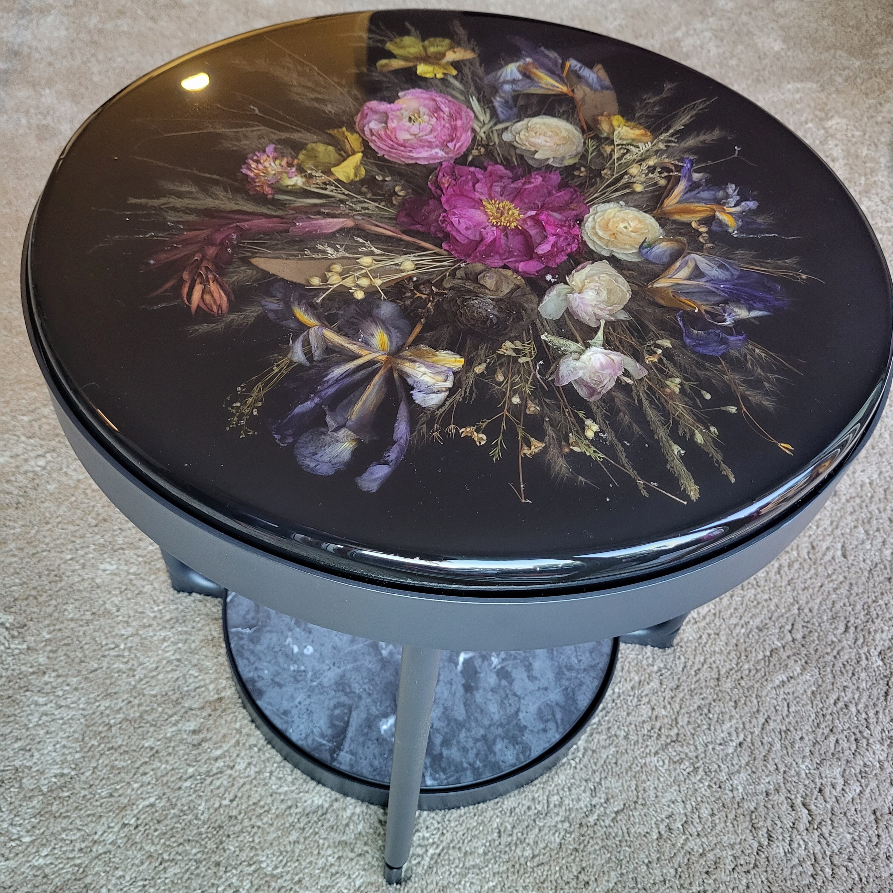 Epoxy Flower Table, Flower Coffee Table, Table With Flower, Floral