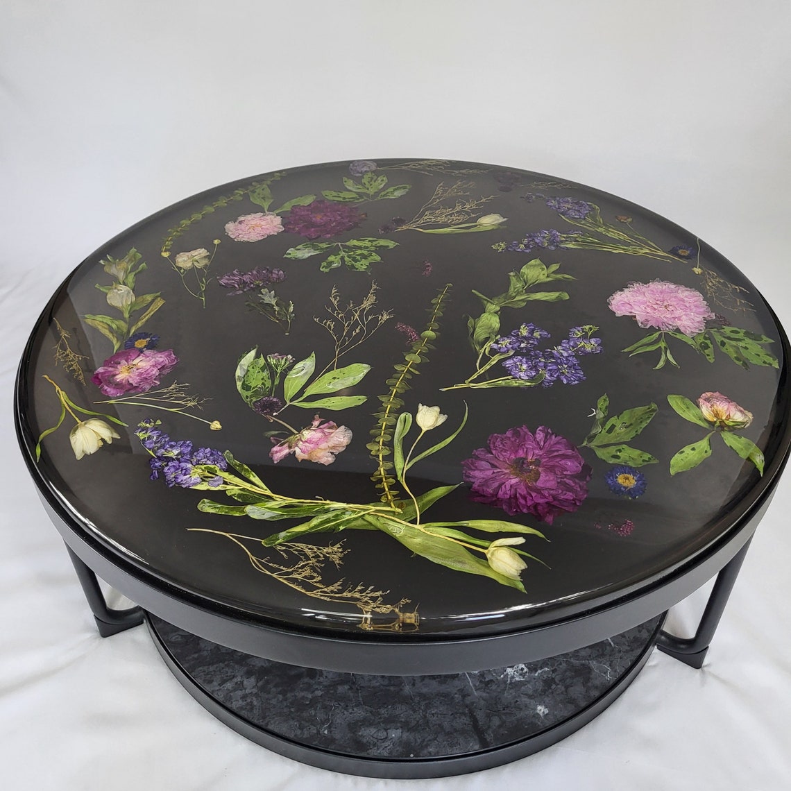 Epoxy Flower Table, Flower Coffee Table, Table With Flower, Floral