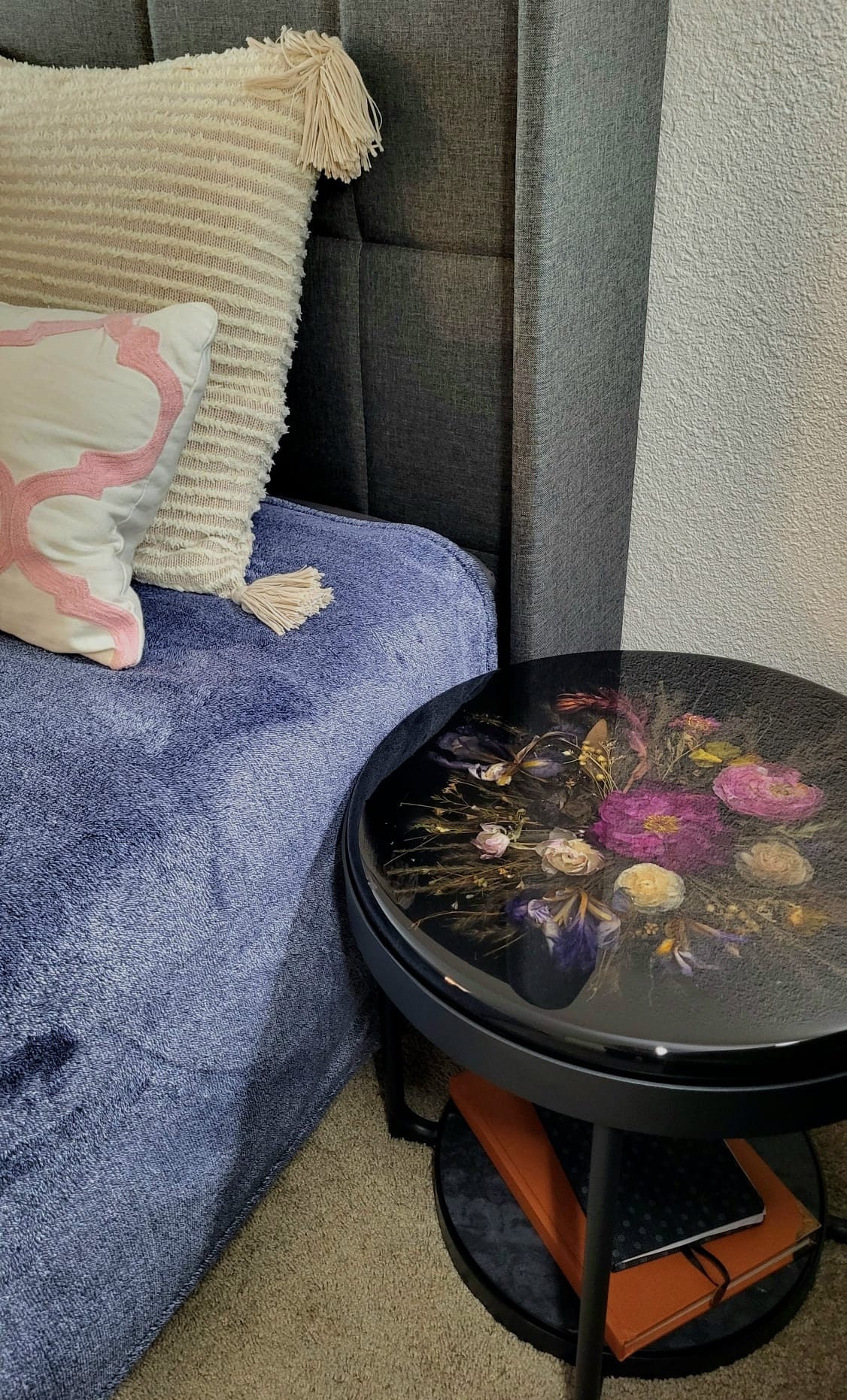 Epoxy Flower Table, Flower Coffee Table, Table With Flower, Floral