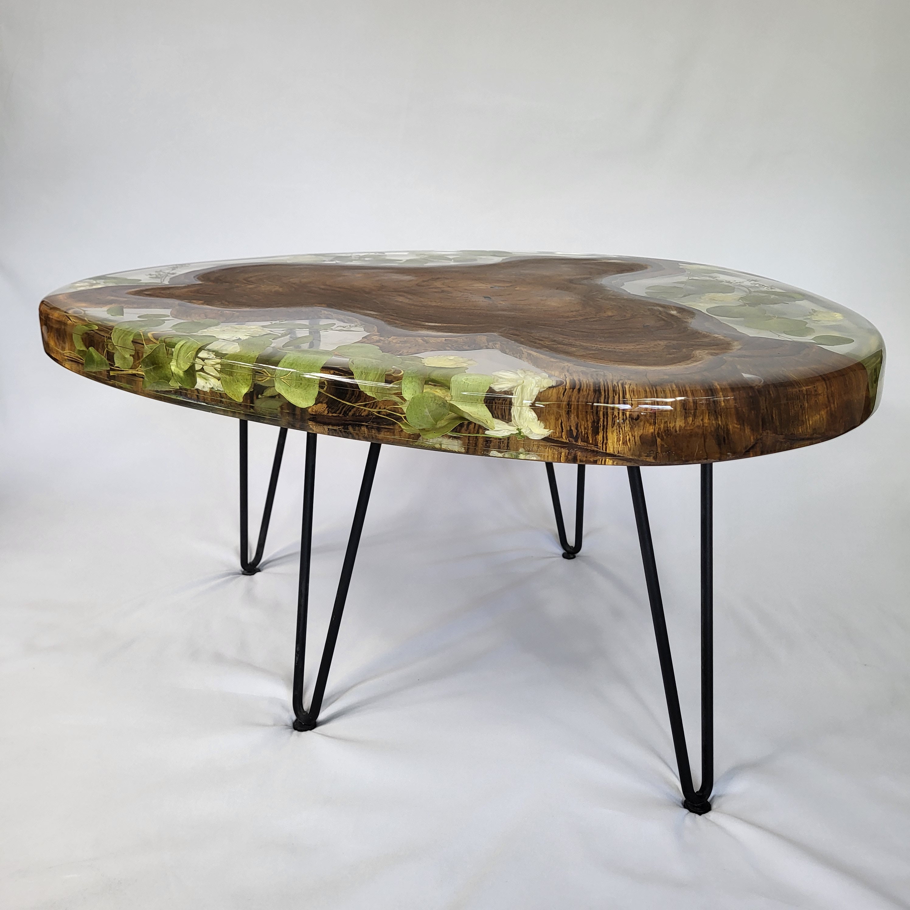 Epoxy Flower Table, Flower Coffee Table, Table With Flower, Floral