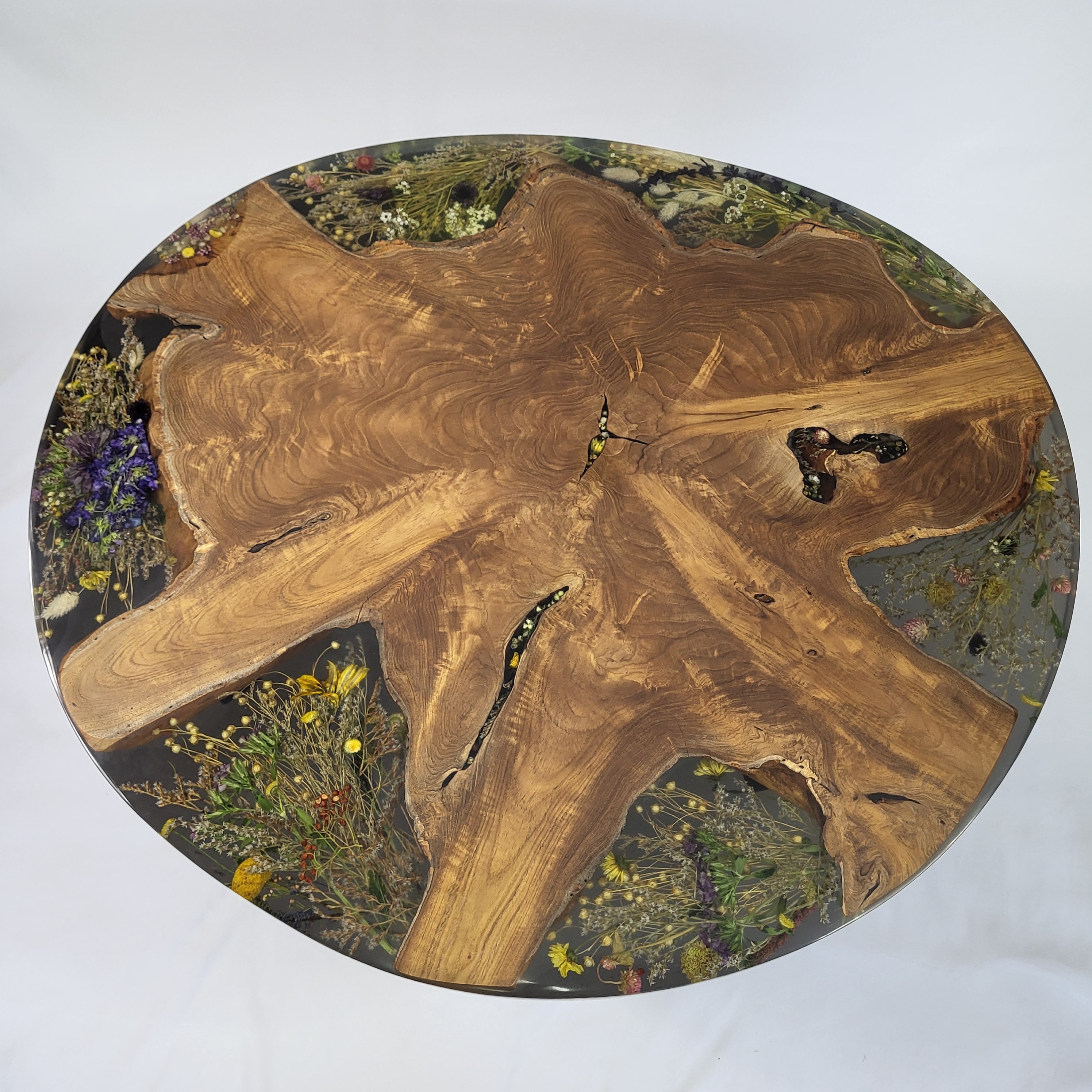 Epoxy Flower Table, Flower Coffee Table, Table With Flowers, Floral