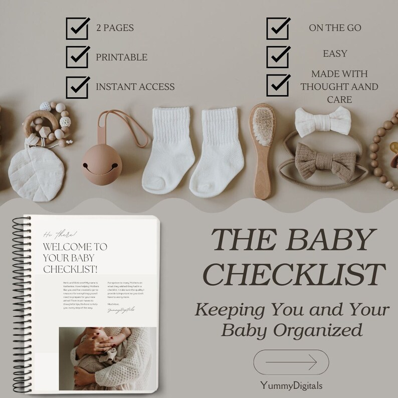 Baby Essentials Checklist Printable, Nursery Checklist, Newborn Checklist, Baby Preparation ...