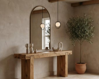 Narrow Modern Rustic  Entryway Table - Solid Wood Console Table