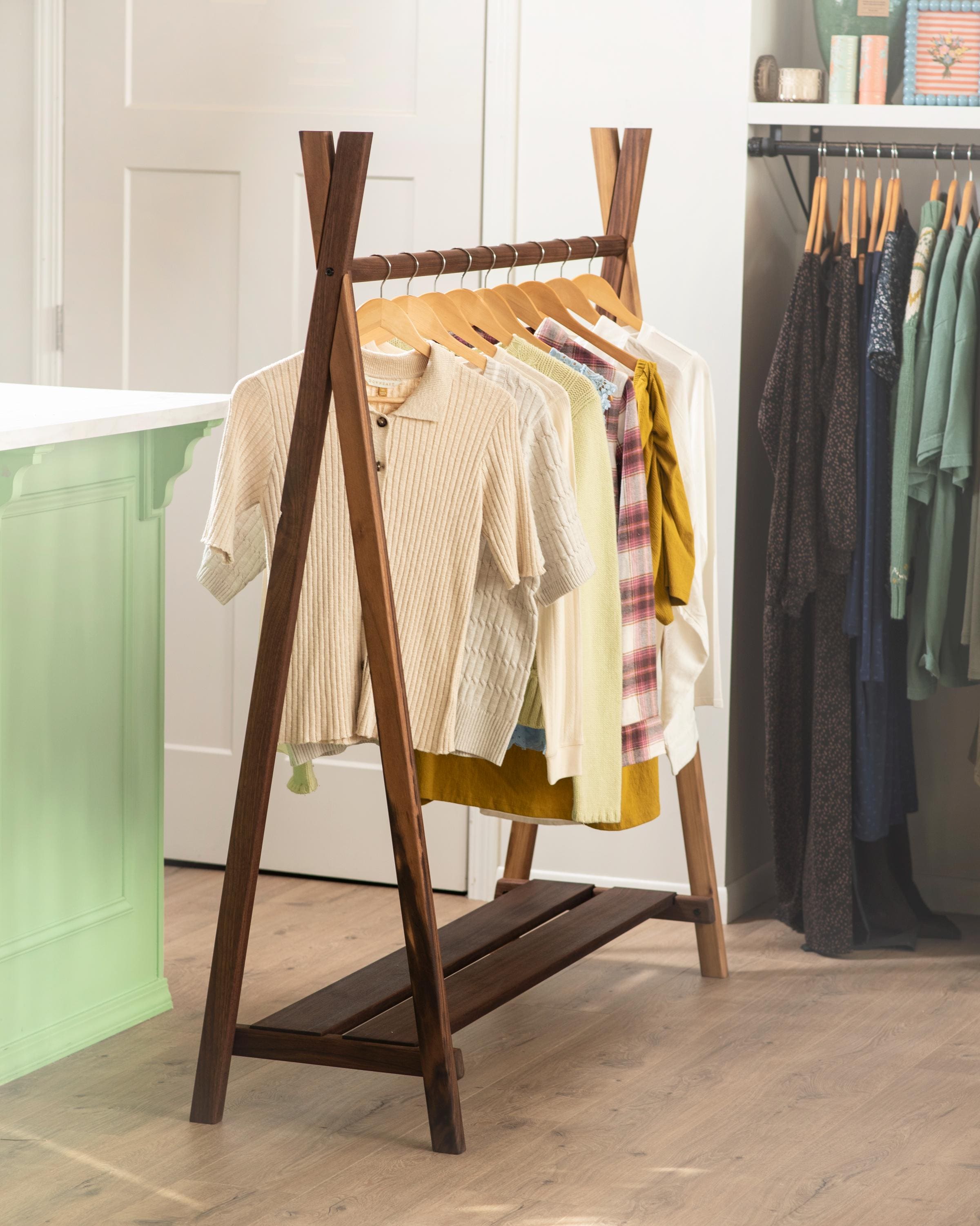 Simple Wooden Hanging Drying Rack Wooden Clothes Horse Laundry