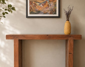 Narrow Modern Rustic  Entryway Table - Solid Wood Console Table