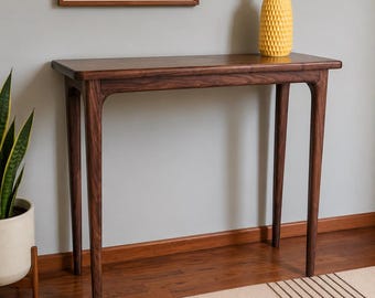 Narrow Scandinavian Design Entryway table - Solid Walnut Console Table