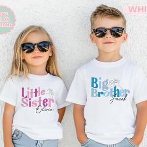 Matching Sibling Shirt, Big Brother Big Sister Family T-Shirt, Little Brother Little Sister Outfit, Baby Announcement, Pregnancy Reveal Gift
