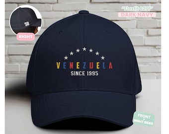 Embroidered Venezuela Hat, Vintage Baseball Cap, Venezuelan Gifts, Personalized dad baseball hat, Patriotic Hat, Custom Veneka Number Hat