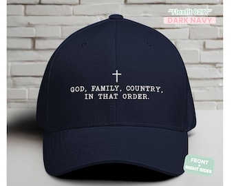 God Family Country Hat, Christian Embroidered Cap, Patriotic Protest Hat, USA Faith Hat Gift, Religious Dad Cap, Political Awareness Cap
