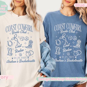 Coastal Cowgirl Bachelorette Party Shirt, Custom Last Rodeo Bride Tee,Nashville Bach Party Top, Vintage Bride Club T Shirt,Bridesmaid Outfit