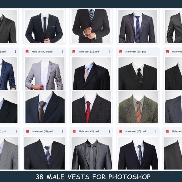 EASY* 38 suits with transparent background, *VERY EASY* to use!