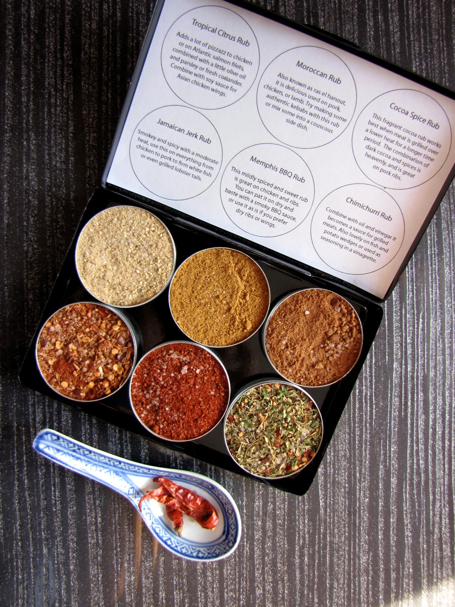 Gourmet BBQ Rubs Kit for Chicken and Pork Gift Set of 6 a Etsy
