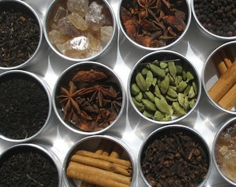 DIY chai tea kit with organic and fair trade spices - set of 15 -  a perfect gift to warm up a tea lover.