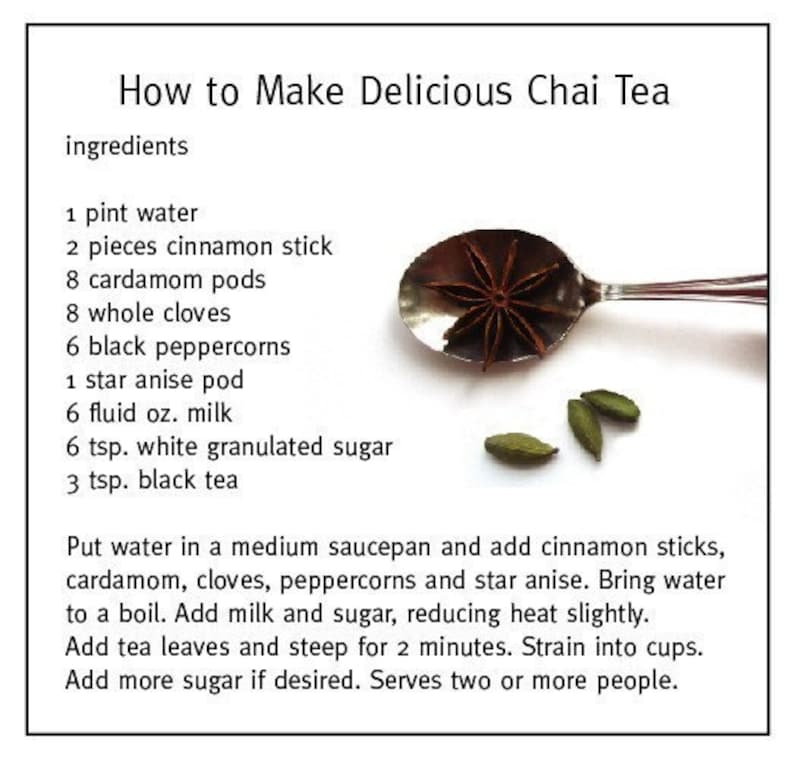 DIY chai tea kit with organic and fair trade spices set of 15 a perfect gift to warm up a tea lover. image 4