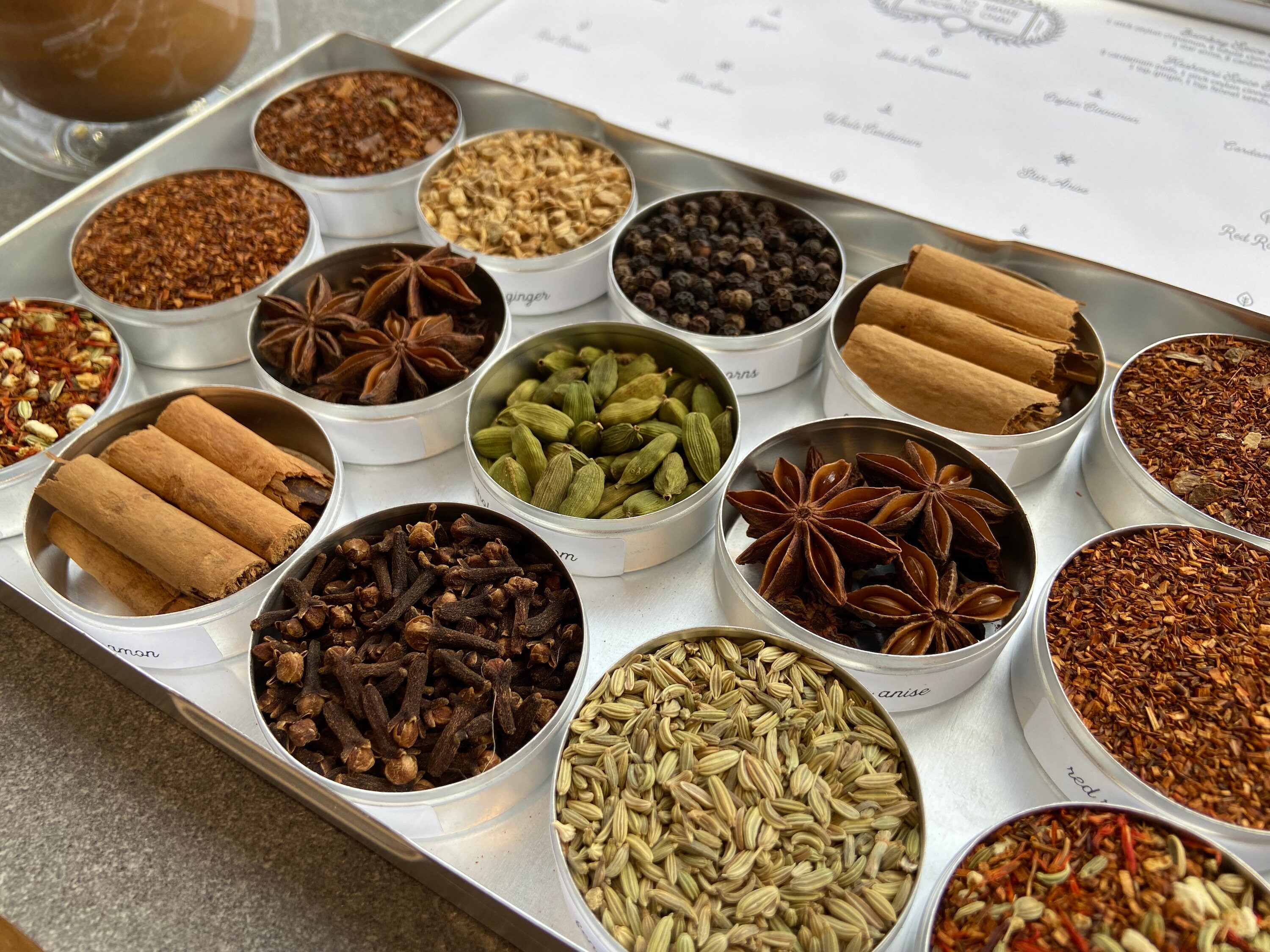 DIY Rooibos Chai Tea Kit: Organic Fair Trade Spices - Set of 15