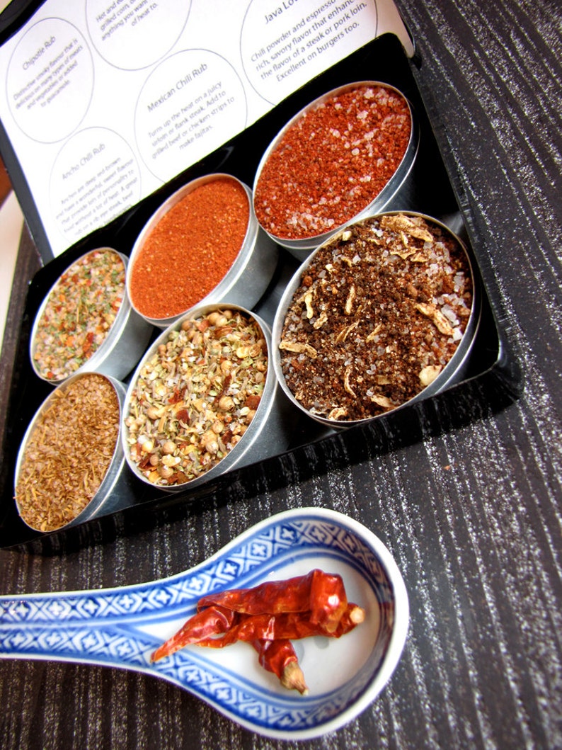 gourmet BBQ rubs kit for red meat and burgers the perfect gift for him 6 containers in a gift box image 5