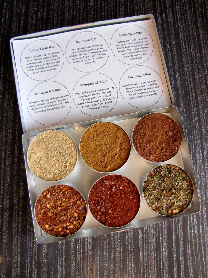 gourmet BBQ rubs kit for chicken and pork gift set of 6 a great gift set for the grill guru image 1