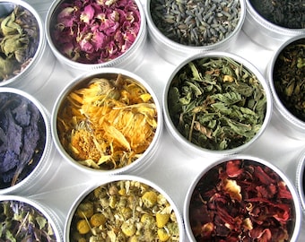 Green herbal tea kit. Set of 15. Custom tea blends for a tea lover. The Perfect tea gift