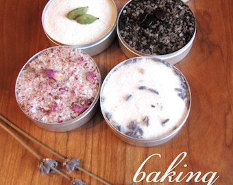 artisanal baking and dessert salts kit. sweet and savory flavors for your home baked treats.