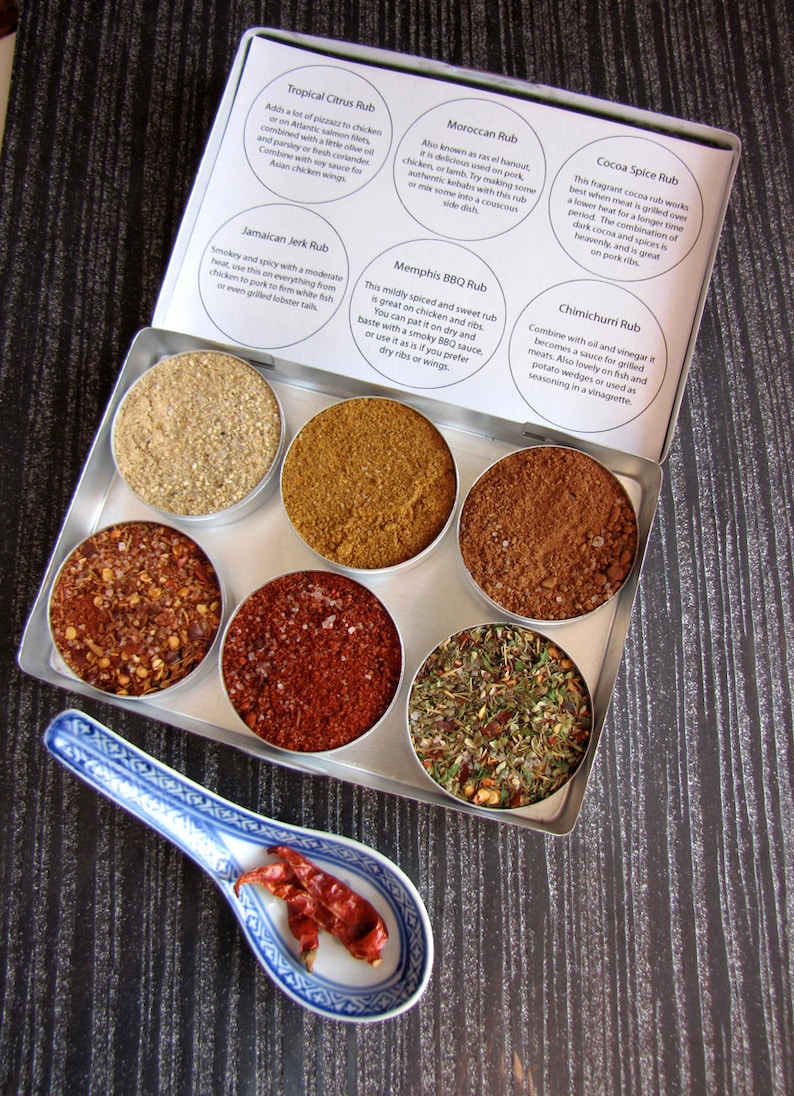 gourmet BBQ rubs kit for chicken and pork gift set of 6 a great gift set for the grill guru image 5