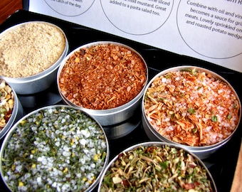 Gourmet fish and seafood rubs kit. A great gift for the grilling guy.