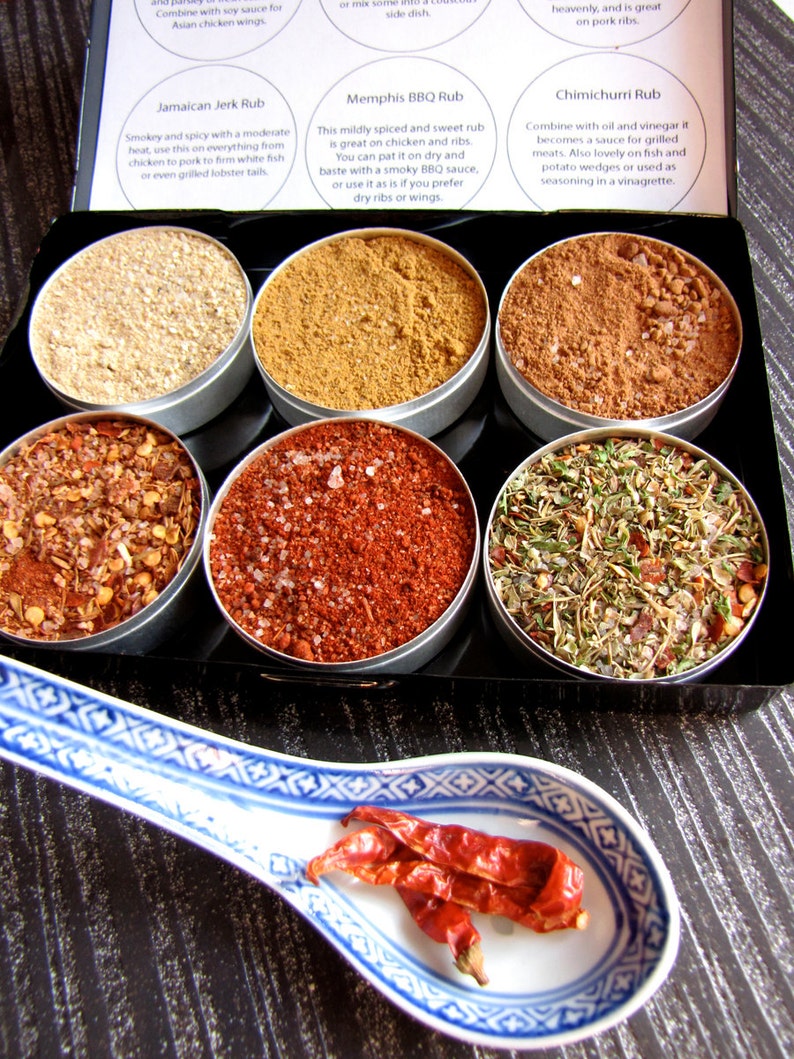 gourmet BBQ rubs kit for chicken and pork gift set of 6 a great gift set for the grill guru image 2