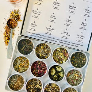 Wellness Tea Kit for Self Care and Well Being With 12 Organic Tea Blends