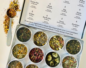 Wellness Tea Kit for Self Care and Well Being With 12 Organic Tea Blends