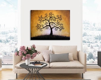 Large Wall Art / Landscape Tree Painting / Acrylic Wall Decor / Original painting / Extra large living room art / Made in America