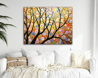 Large Wall Art / Modern Contemporary Landscape Tree Painting / Acrylic Wall Decor / Original painting / Extra large living room art