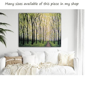 Art Painting Original Large Abstract Painting Modern Contemporary Landscape Green Trees Forest / Silent Forest by Amy Giacomelli image 1