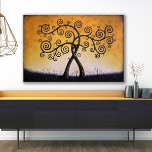 Large Wall Art / Landscape Tree Painting / Acrylic Wall Decor / Original painting / Extra large living room art / Made in America image 1