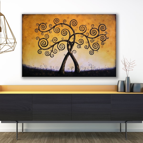 Large Wall Art / Landscape Tree Painting / Acrylic Wall Decor / Original painting / Extra large living room art / Made in America