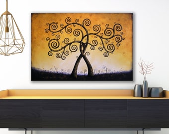 Large Wall Art / Landscape Tree Painting / Acrylic Wall Decor / Original painting / Extra large living room art / Made in America