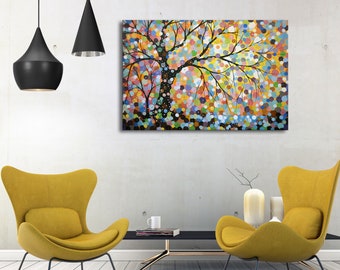 Silver Gold Tree Art Gold Leaf Art Modern Tree Painting On