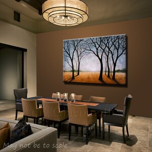 Extra Large Wall Art Painting Landscape Trees Home Decor ... 36 x 60 ... 3 ft x 5 ft, Distant Sky, Free US shipping image 4