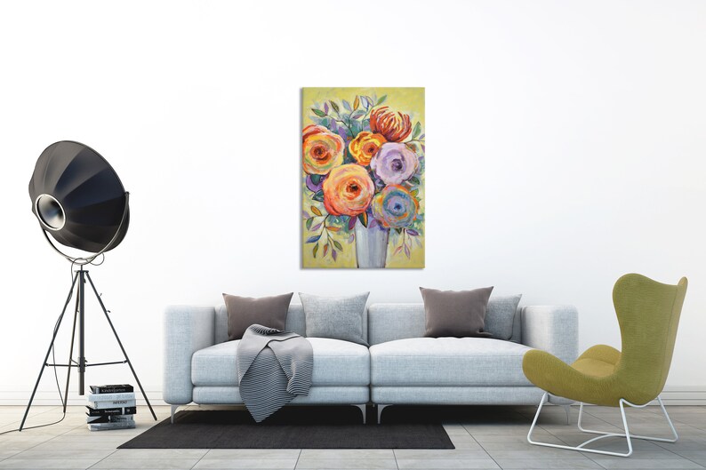 Extra Large Floral Wall Art / Big Original Contemporary Modern Etsy